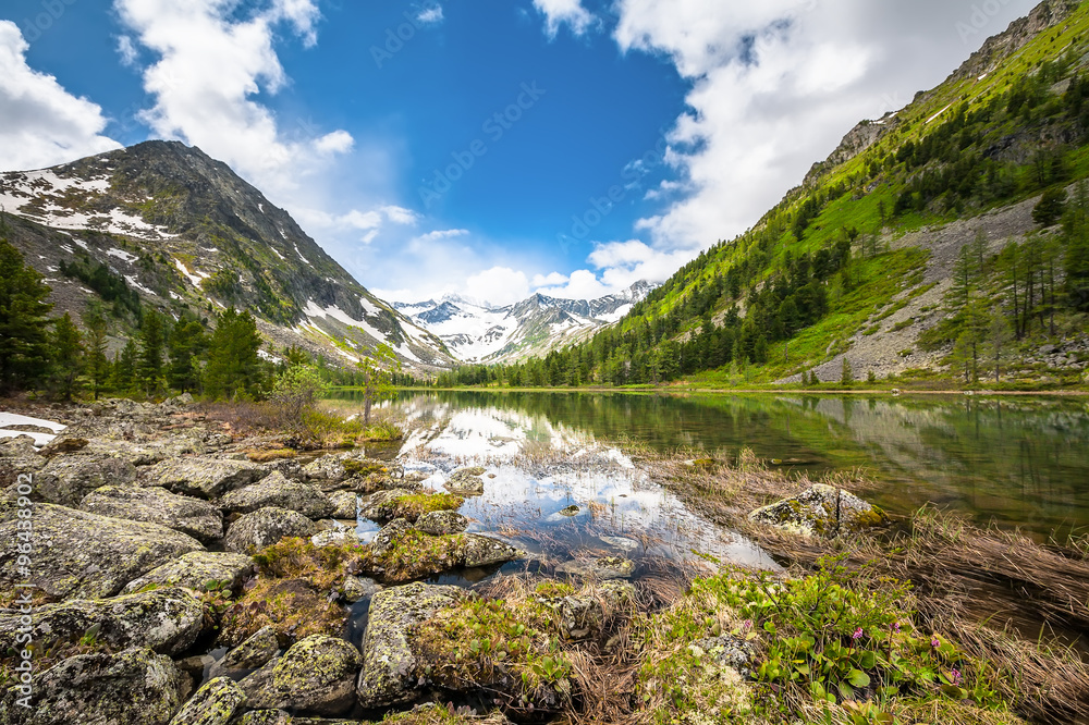 Beautiful landscape of highlands of Altai mountains