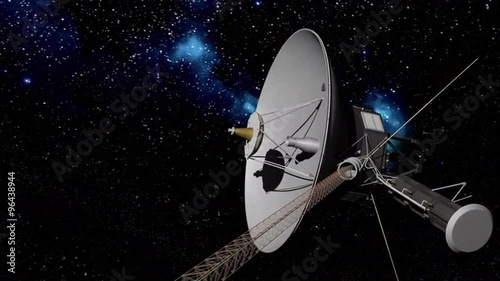 Voyager space probe on starry background. photo