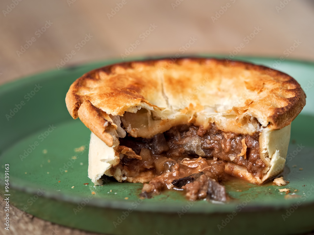 rustic meat and mushroom pie