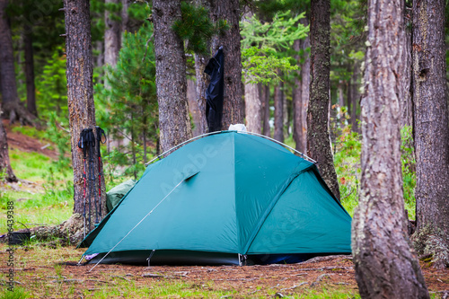 Tents in camping on trail