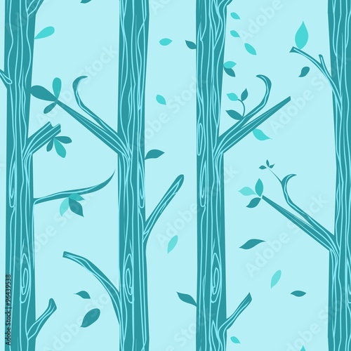 Natural trees are patterned blue background