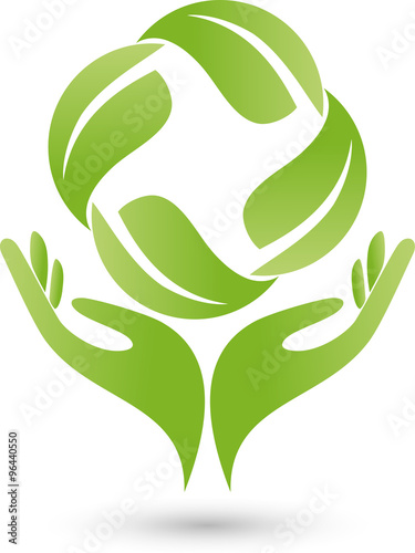 Vier Blätter und Hände, Logo, Heilpraktiker