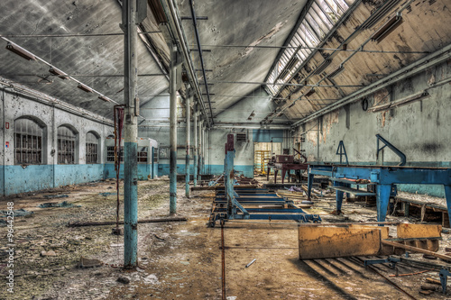 Dilapidated workshop in an abandoned factory