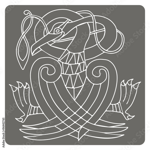 monochrome icon with Celtic art and ethnic ornaments for your design