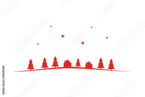 Winter christmas card in white