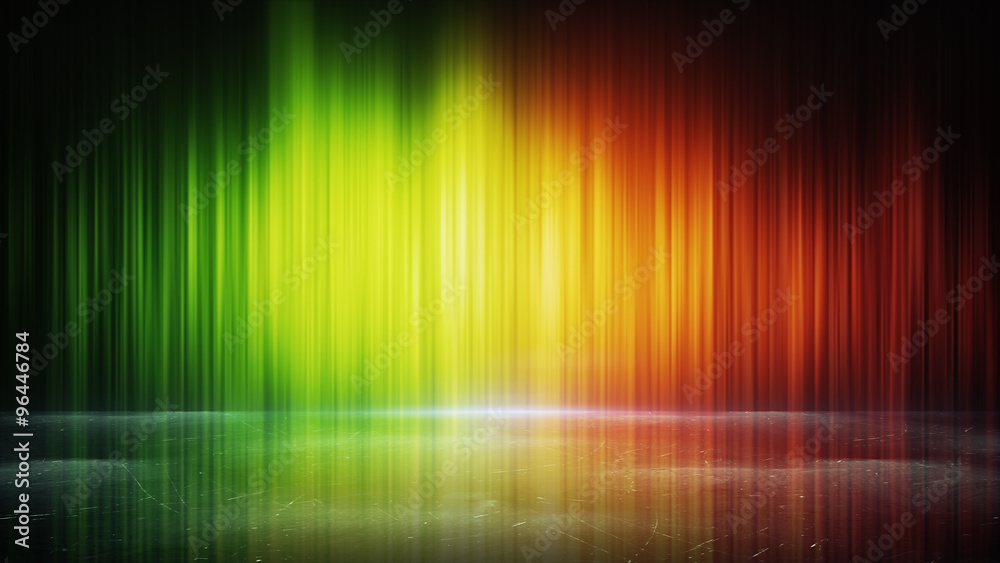 colorful light lines and reflection abstract background