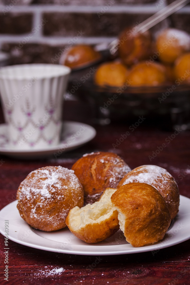 cheese donuts with powdered sugar