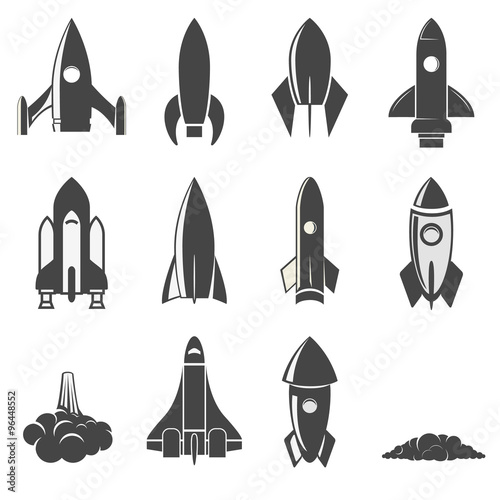 Set of the vector rockets.