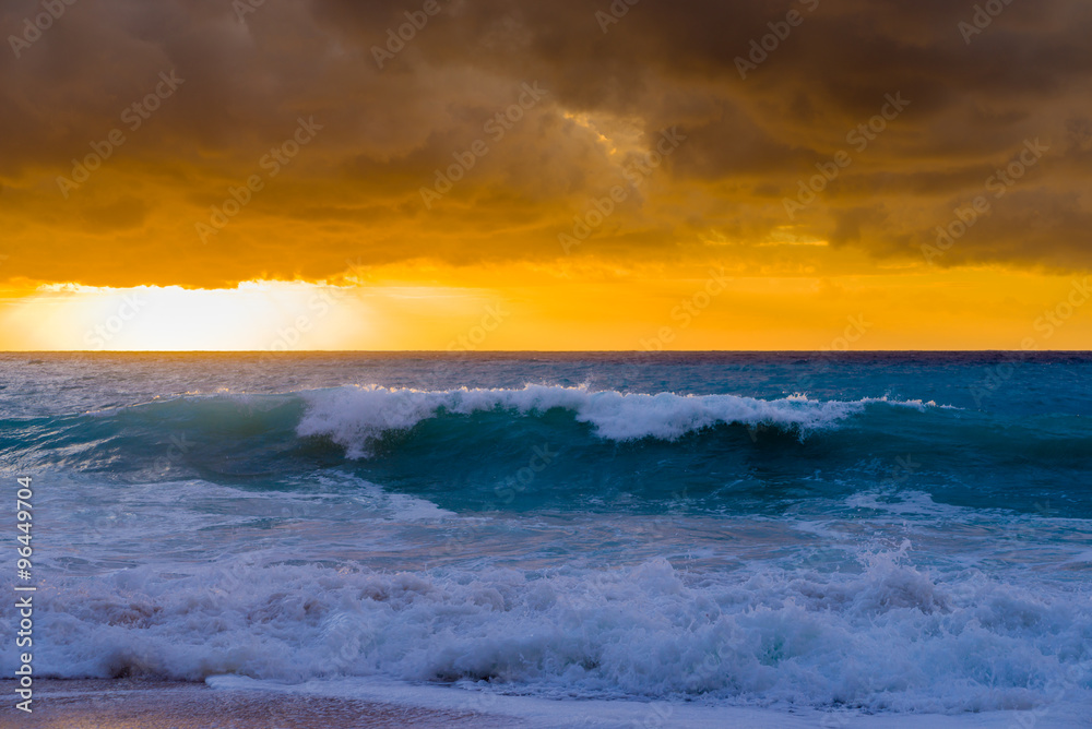 Stormy evening at the beach