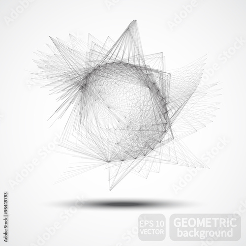 Modern digital technology style, abstract polygonal objects background, vector tech 3d surface.