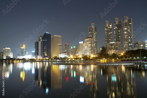 Cityscape at night of Bangkok  Thailand.