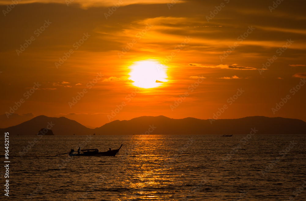 Sunset at Beach, Krabi Thailand