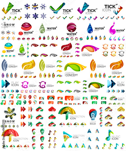 Wallpaper Mural Logo mega collection, abstract geometric business icon set Torontodigital.ca