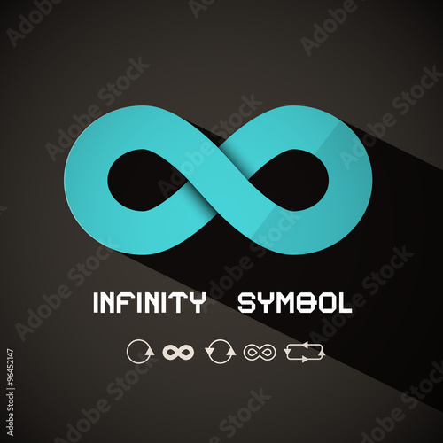 Infinity Symbol - Vector Blue Retro Endless Sign on Dark Background