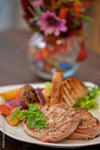 Pork chop with vegetable