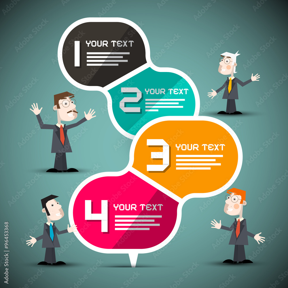 Paper Infographic Layout with Business People Paper Infographic Layout with Business People