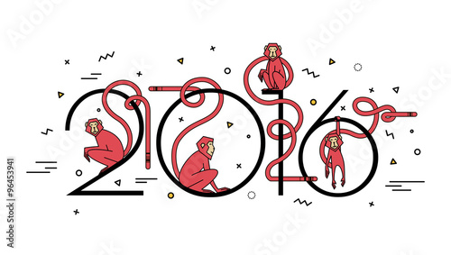 illustration of monkeys in the new year