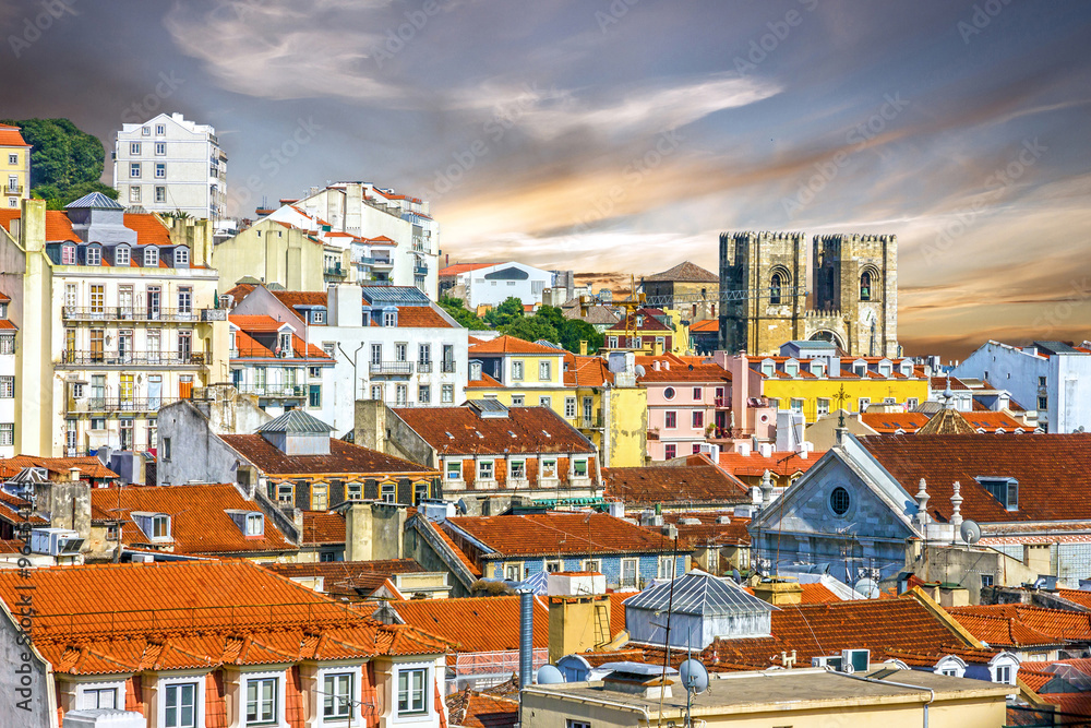 Lisbon city, Portugal. Panoramic view