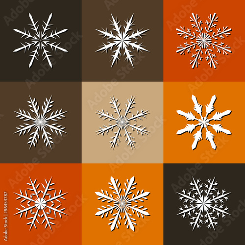 snowflake set isolated. Vec...