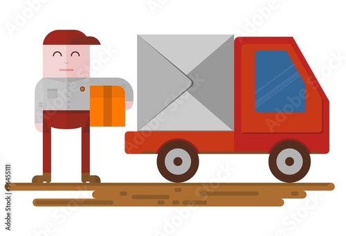 Delivery man with van