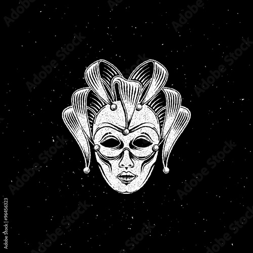 venetian carnival mask or jester emblem 
