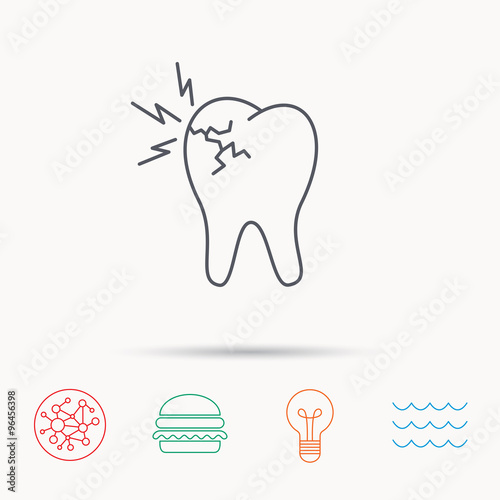 Toothache icon. Dental healthcare sign.