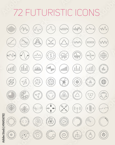 Abstract vector futuristic icons
