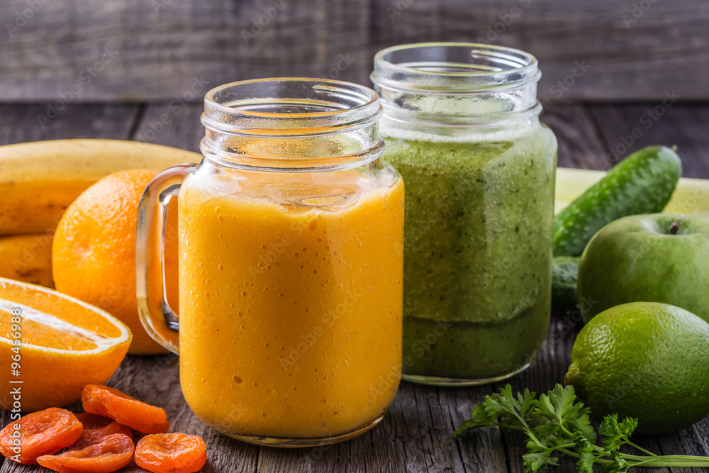 Blended smoothie with ingredients. Blended smoothie with ingredients.