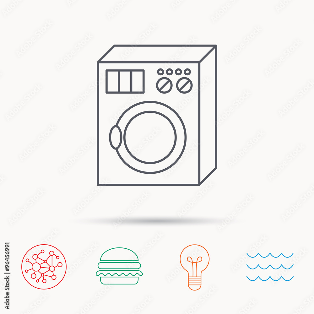 Washing machine icon. Washer sign. Washing machine icon. Washer sign.