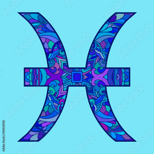  The decorative icon for the zodiac sign Pisces.
