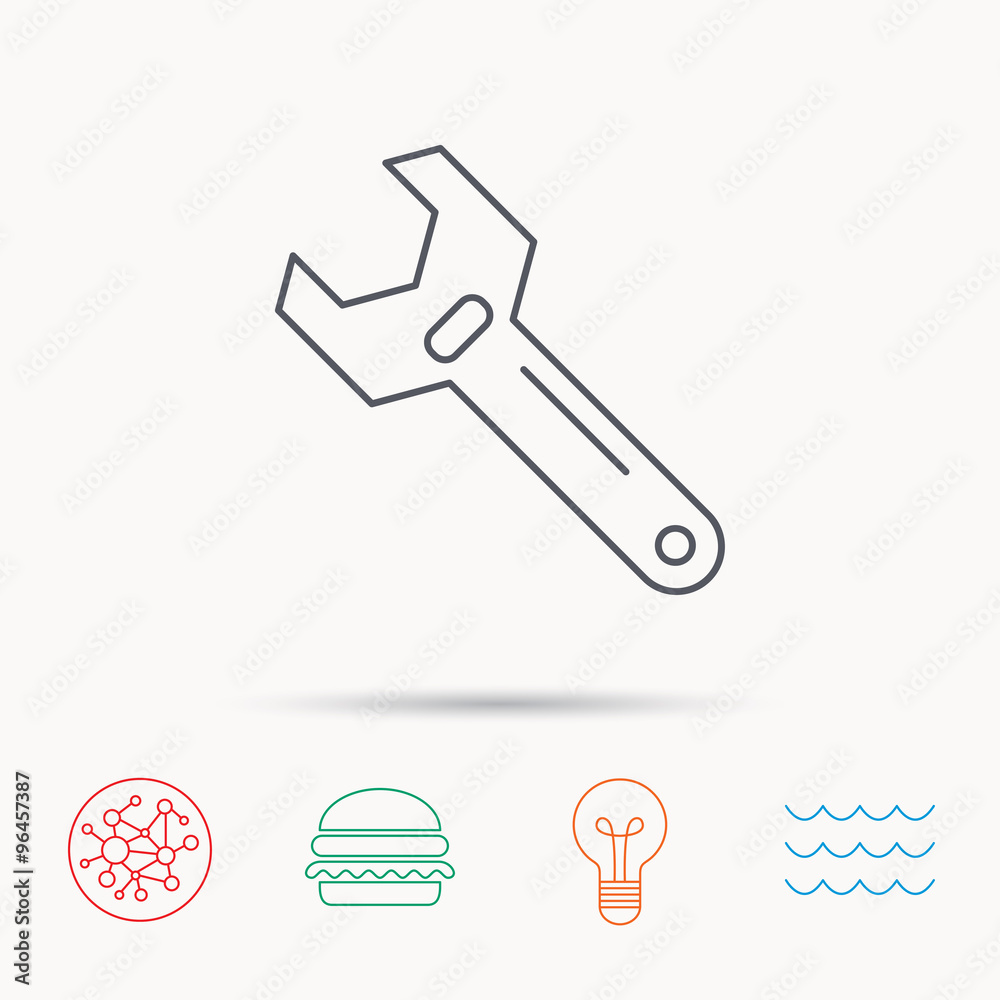 Wrench key icon. Repair tool sign. vector de Stock Adobe Stock