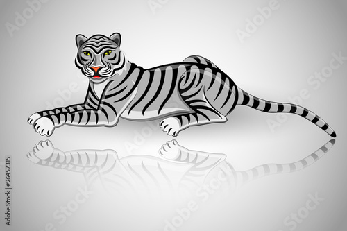 Fototapeta Naklejka Na Ścianę i Meble -  Bengal tiger resting.Vector illustration.

