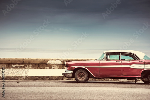 Wallpaper Mural Old american car on street in Havana,Cuba Torontodigital.ca