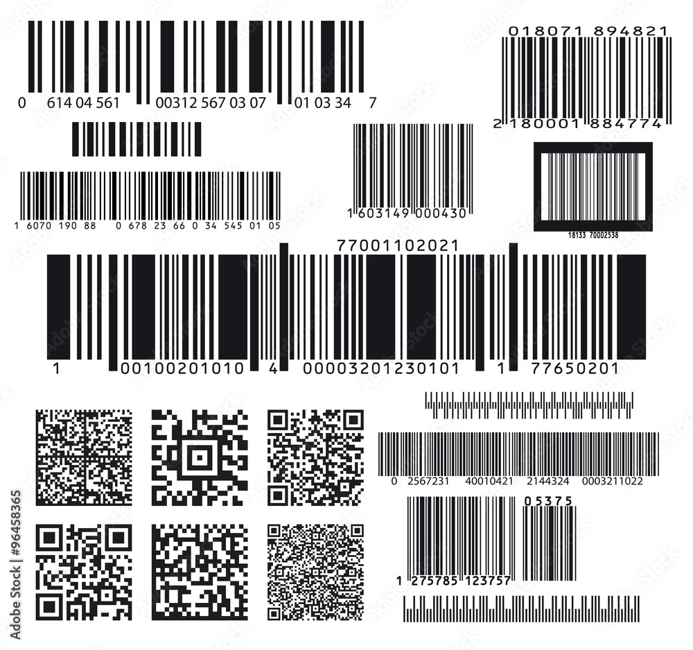 set of seventeen barcodes