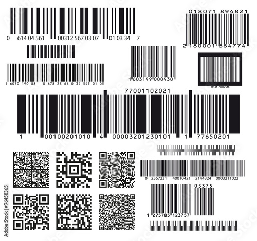set of seventeen barcodes photo
