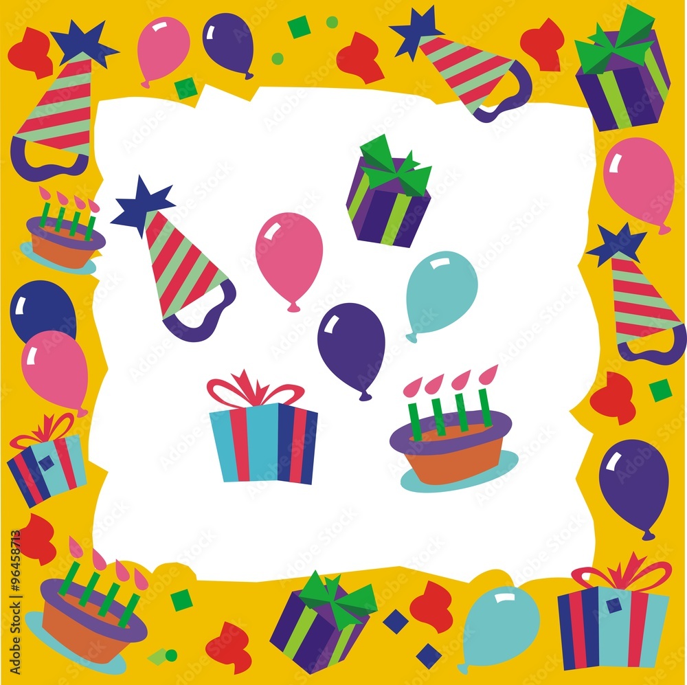 border for birthday invitation with extra balloons