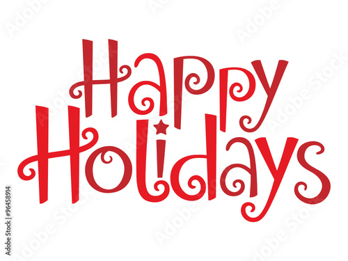 HAPPY HOLIDAYS in festive handdrawn font