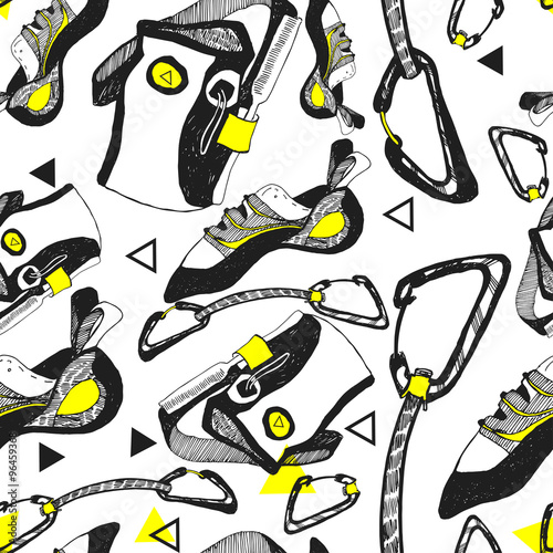 Vector rock-climbing siamless pattern