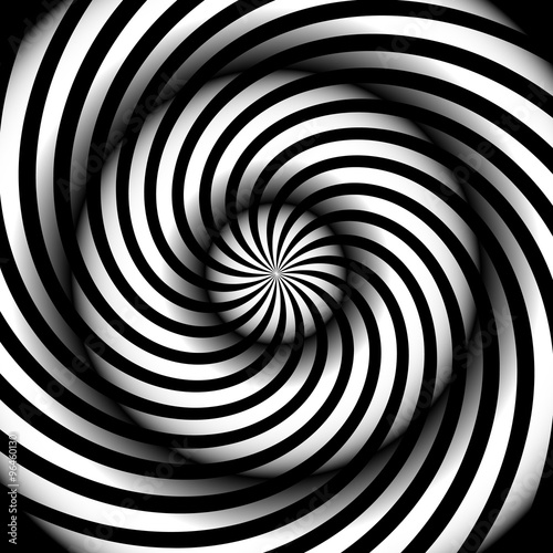 Spiral, vortex, swirl or twirl abstract monochrome graphic. Vect