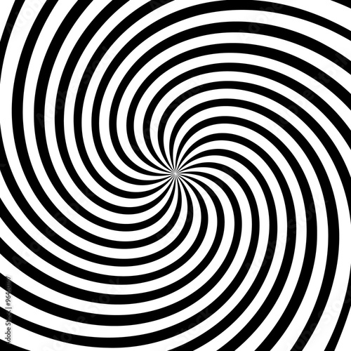 Spiral, vortex, swirl or twirl abstract monochrome graphic. Vect