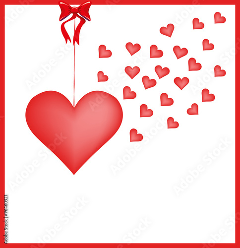 Card with hearts vector