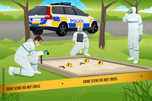 Forensic Working on a Crime Scene