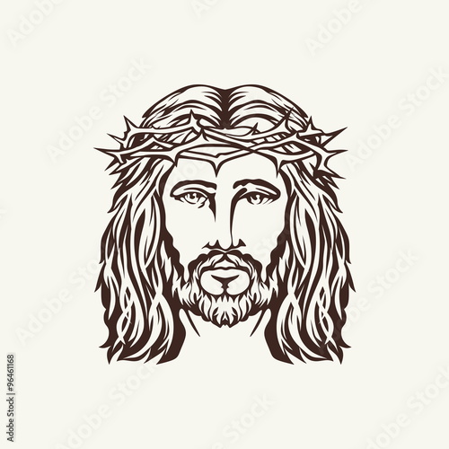 Fototapeta Naklejka Na Ścianę i Meble -  Face of Jesus hand drawn