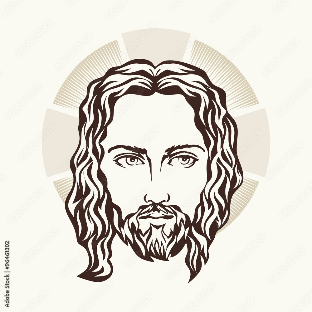 Face of Jesus hand drawn Face of Jesus hand drawn