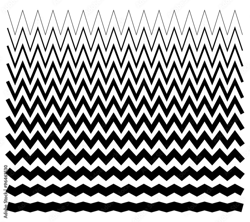 Edgy, pointed zig zag lines, jagged lines. Stock Vector Adobe Stock