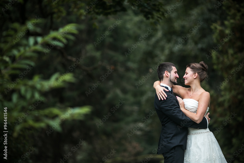 Beautiful wedding couple posing Beautiful wedding couple posing