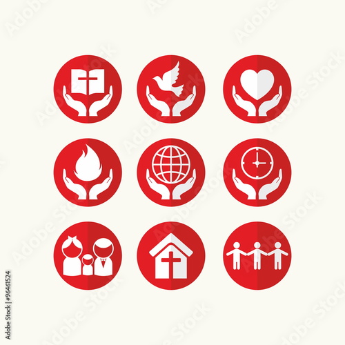 Set of Christian icons