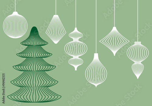 Christmas ornaments, vector set