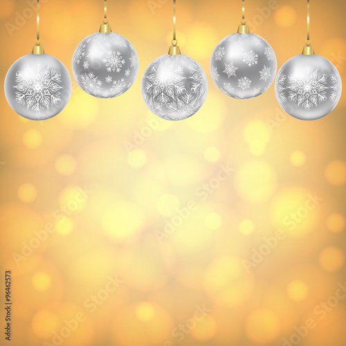 silver balls with snowflakes ornament