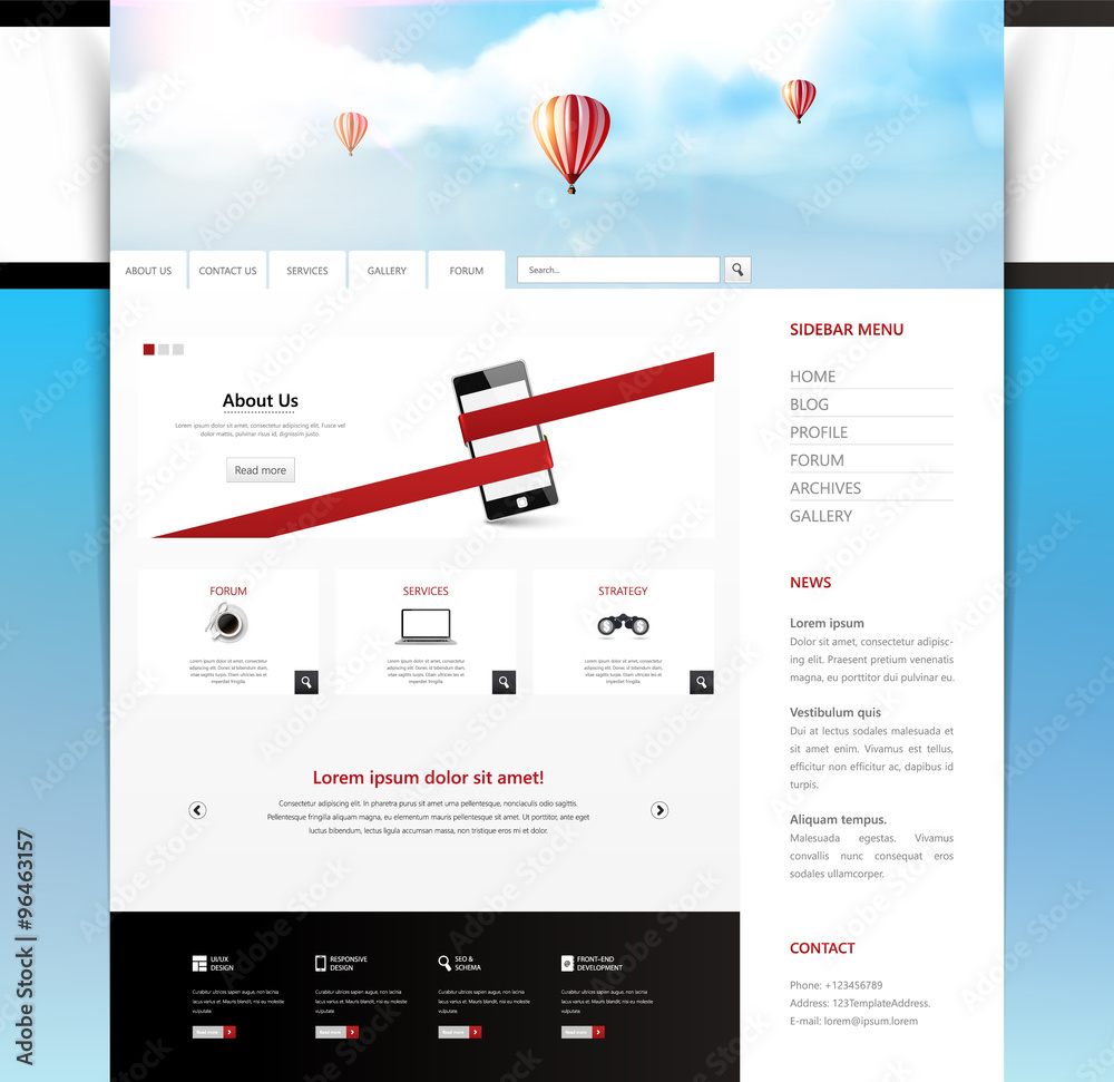 Vector Website Template Design Eps 10
